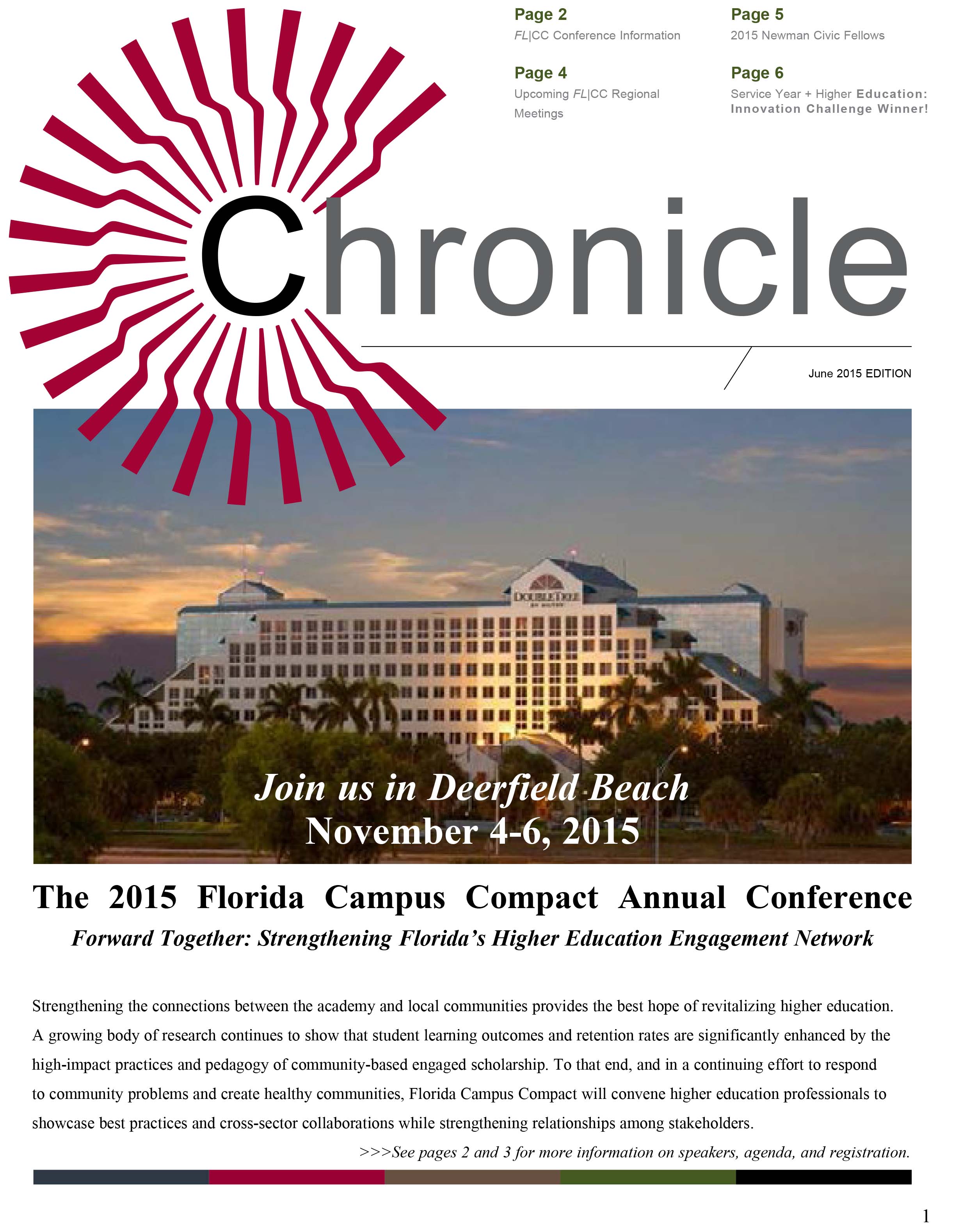 Florida Campus Compact Chronicle June 2015-cover